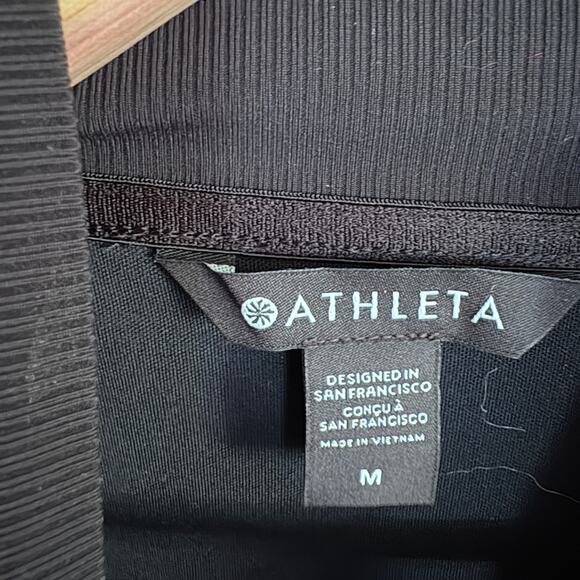 ATHLETA Venice Sweatshirt M Black Turtleneck Mock Neck Top Lounge Travel - Picture 5 of 5